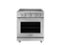 Dacor - 30" 5.2 Cu. Ft. Slide-In Gas Pro-Range, Professional Style, Natural Gas - Silver-Front_Standard
