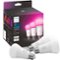 Philips - Hue A19 Bluetooth 60W LED Smart Bulbs (3-Pack) - White and Color Ambiance-Front_Standard 