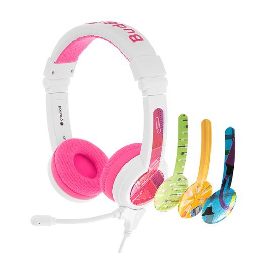 BuddyPhones - School+ Wired On-Ear Headphones - Pink