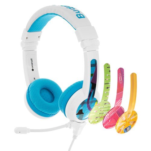 BuddyPhones - School+ Wired On-Ear Headphones - Blue