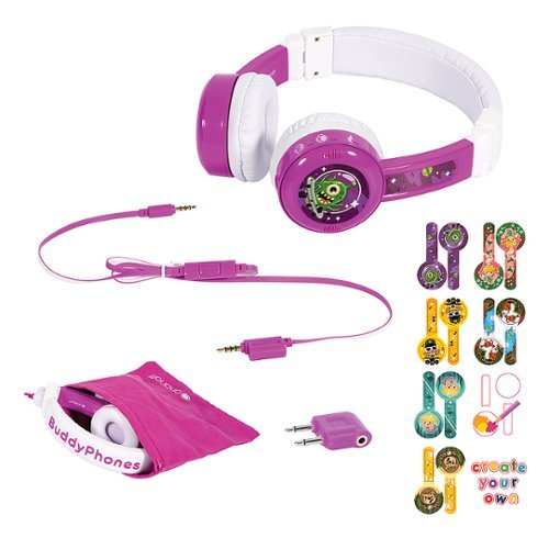 BuddyPhones Inflight Wired On-Ear Headphones - Purple WORLDWIDE DELIVERY