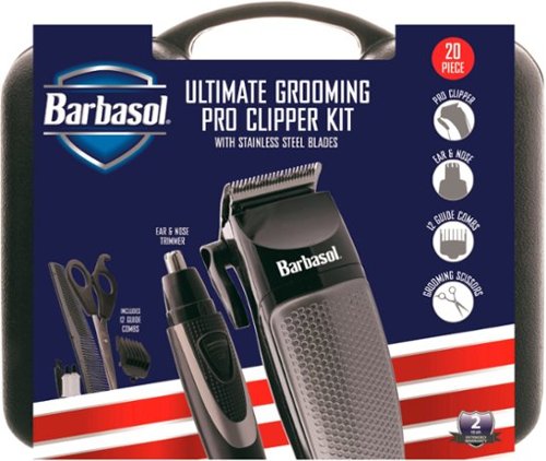 Barbasol - 20-Piece Ultimate Grooming Pro Hair Clipper Kit - Black