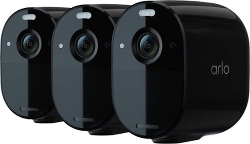 Arlo - Essential Spotlight Camera – Indoor/Outdoor Wire-Free 1080p Security Camera (3-pack) - Black