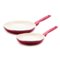 GreenPan - Rio Ceramic Non-Stick 8" & 10" Open Frypan Set - Red-Angle_Standard