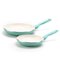 GreenPan - Rio Ceramic Non-Stick 8" & 10" Open Frypan Set - Turquoise-Angle_Standard