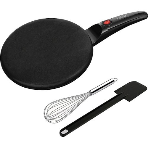 NutriChef Electric Griddle - Crepe Maker Hot Plate Cooktop - Black - Black