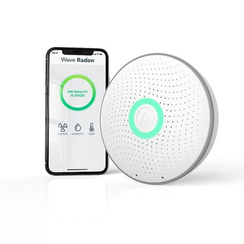 Image of Airthings - Wave Smart Radon Detector with Free App, Temp and Humidity Monitor, Battery Operated, No Lab Fees. - Matte White and Silver