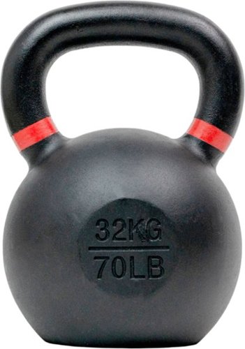 Tru Grit - 70-lb Cast Iron Kettlebell - Black