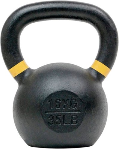 Tru Grit - 35-lb Cast Iron Kettlebell - Black