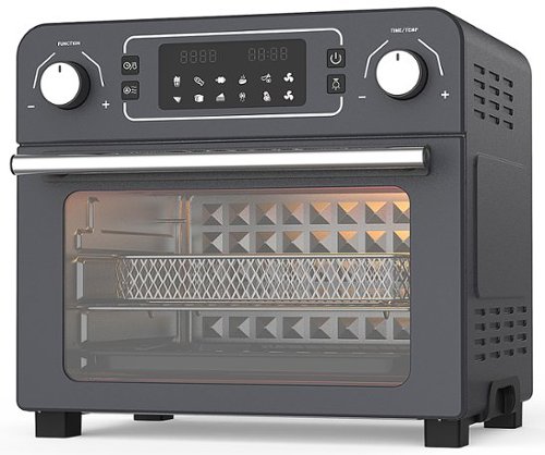 Emerald - 23L Digital Air Fryer Oven with Rotisserie and 10  Presets - Black-Angle_Standard 