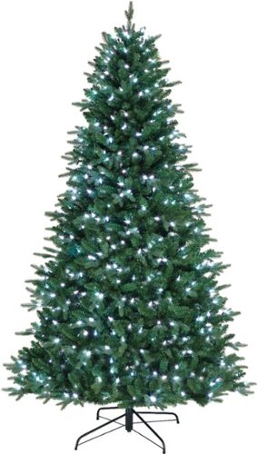 Mr Christmas - 7.5ft Pre-lit Alexa Compatible Christmas Tree - 40 lighting options - Easy Setup - Green