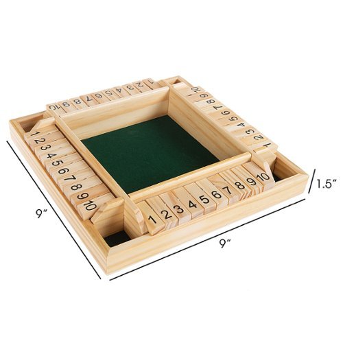 Hey! Play! Shut The Box Game-Classic 10 Number Wooden Set with Dice Included-Old Fashioned, 4 Player Thinking Strategy Game WORLDWIDE DELIVERY
