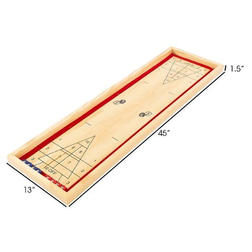 Hey! Play! Tabletop Shuffleboard Game - Portable Indoor or Outdoor Compact Desktop Pinewood Competition Board Game WORLDWIDE DELIVERY