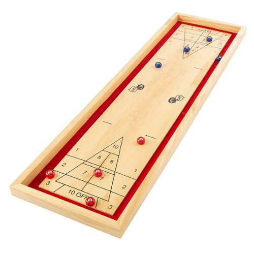 Hey! Play! Tabletop Shuffleboard Game - Portable Indoor or Outdoor Compact Desktop Pinewood Competition Board Game WHERE TO BUY