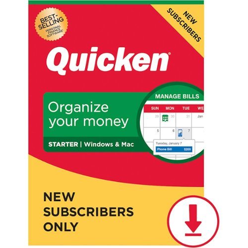 Quicken - Starter Personal Finance for New Users Only (1-Year Subscription) - Mac OS, Windows [Digital]