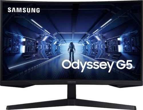 Samsung - Geek Squad Certified Refurbished Odyssey G57 Series 32" LED Curved QHD FreeSync Premium Monitor with HDR - Black