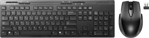 Best Buy essentials™ - Full-size Wireless Membrane Keyboard and Mouse Bundle with USB Reciever - Black