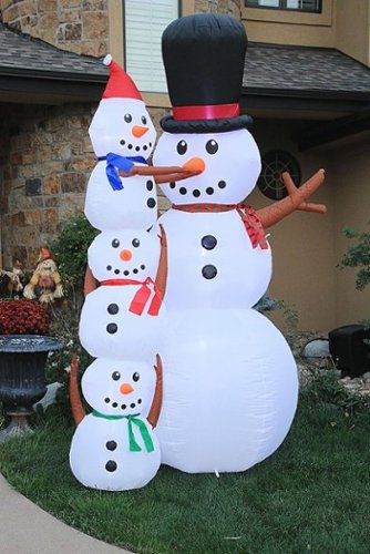 Novelty Lights - 10’ Inflatable Snowman Scene - White