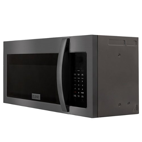 ZLINE Over the Range Convection Microwave Oven in Black Stainless Steel with Modern Handle and Sensor Cooking - Black