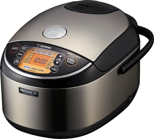Zojirushi - 10 Cup Pressure Induction Heating Rice Cooker - Stainless Steel Black