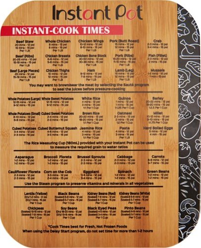 Instant Pot - Cook Times Board