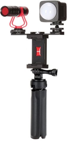 Sunpak Vlogging Kit with Cardioid Microphone and LED Video Light for Smartphones - Black BUY IN SINGAPORE
