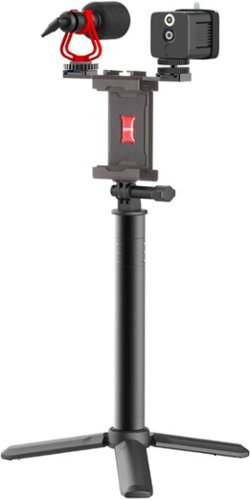 Sunpak Vlogging Kit with Cardioid Microphone and LED Video Light for Smartphones - Black BUY IN DUBAI