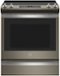 GE - 5.3 Cu. Ft. Slide-In Electric Convection Range with Self-Steam Cleaning, Built-In Wi-Fi, and No-Preheat Air Fry - Fingerprint Resistant Slate-Front_Standard