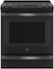 GE - 5.3 Cu. Ft. Slide-In Electric Convection Range with Self-Steam Cleaning, Built-In Wi-Fi, and No-Preheat Air Fry - Black Slate-Front_Standard
