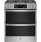GE Profile - 6.7 Cu. Ft. Slide-In Double Oven Gas True Convection Range with Steam Self-Clean, No Preheat Air Fry and WiFi-Front_Standard