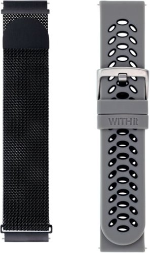 WITHit Universal Smartwatch Silicone and Mesh Sport Band 2-Pack for Samsung Galaxy Watch Active and Galaxy Watch Active2 20mm - Woven Black/Grey/Black SHOP ONLINE