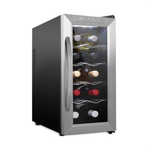 Schmecke - 10 Bottle Thermoelectric Wine Cooler, Quiet Freestanding Wine Fridge - Stainless Steel-Front_Standard 