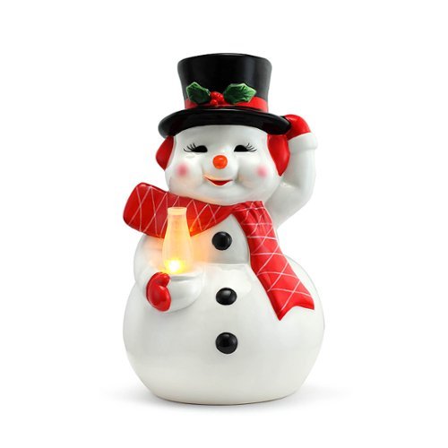 Mr Christmas - 12" Lit Nostalgic Ceramic Figure - Snowman