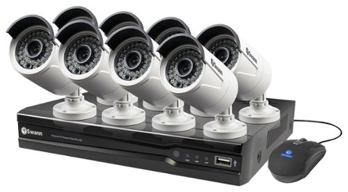  Swann - 8-Channel, 8-Camera Indoor/Outdoor High-Definition NVR Surveillance System - White