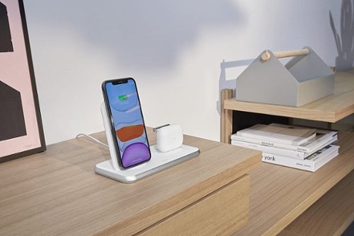 ZENS Stand+Dock Dual Wireless Charger Aluminium 10W - White WHERE TO BUY
