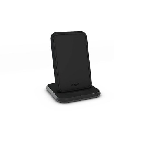 ZENS - Stand Wireless Charger Aluminium 10W - Black-Front_Standard 