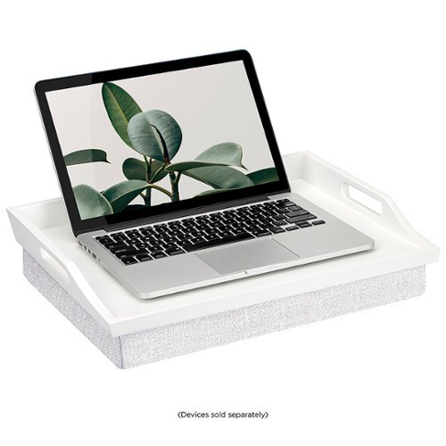 Rossie Home - Wood Lap Tray for 15.6" Laptop - Soft White