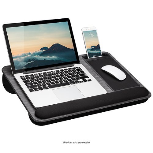 LapGear - Home Office Pro Lap Desk for 15.6" Laptop - Gray Woodgrain