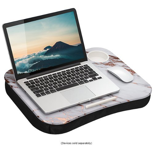 LapGear - Cup Holder Lap Desk for 15.6" Laptop - Rose Gold Marble