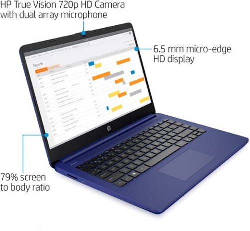 HP 14 Laptop - Intel Celeron - 4GB Memory - 64GB eMMC - Indigo Blue BUY ONLINE