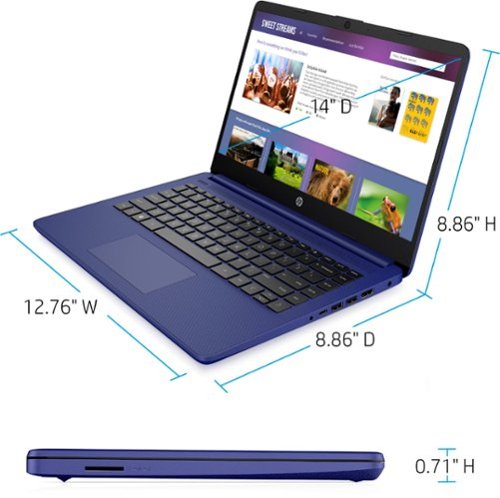 HP 14 Laptop - Intel Celeron - 4GB Memory - 64GB eMMC - Indigo Blue WHERE TO BUY