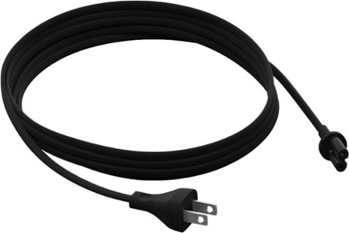 Sonos - Long Straight Power Cable for Five, Beam, and Amp - Black