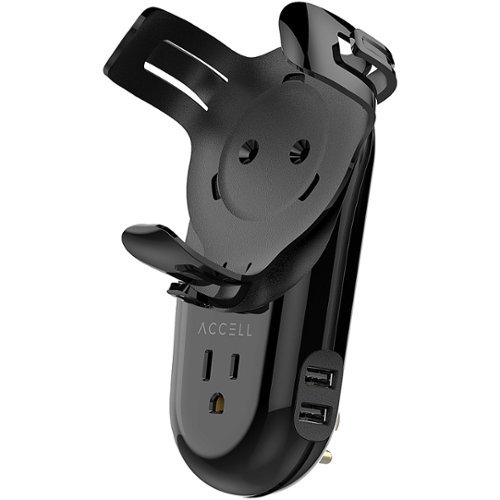 Accell Power Wall Charger with Holder for Amazon Echo Dot 3rd Gen and 2 USB-A Charging Ports - Black WORLDWIDE DELIVERY