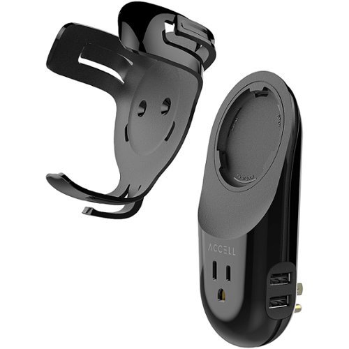 Accell Power Wall Charger with Holder for Amazon Echo Dot 3rd Gen and 2 USB-A Charging Ports - Black WHERE TO BUY
