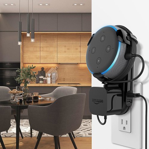 Accell Power Wall Charger with Holder for Amazon Echo Dot 3rd Gen and 2 USB-A Charging Ports - Black BUY IN EUROPE