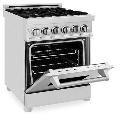 ZLINE - 2.8 cu. ft. Professional Dual Fuel Range with Brass Burners - Stainless steel