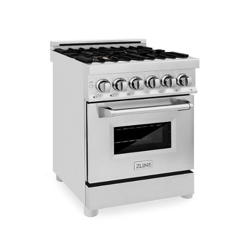 ZLINE - 2.8 cu. ft. Professional Dual Fuel Range with Brass Burners - Stainless steel