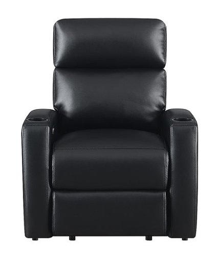 RowOne - Galaxy II 2-Arm Leatheraire Home Entertainment and Theater Seating - Black