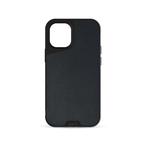 Mous - Limitless 3.0 Hard Shell case with AiroShock™ for Apple iPhone 12 Pro Max - Black Leather-Front_Standard 