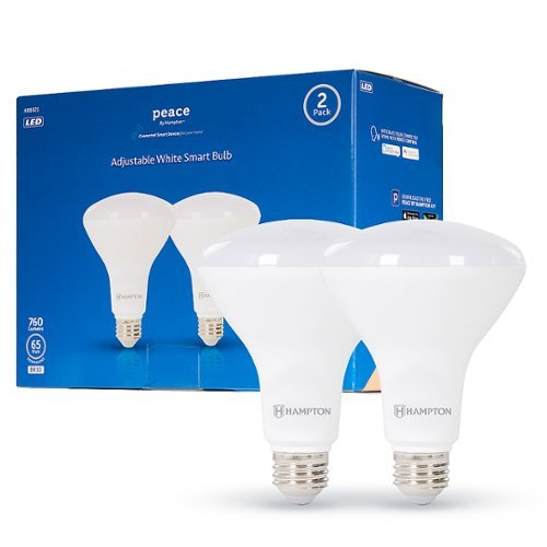 Peace by Hampton - Adjustable White BR30 LED Smart Wi-Fi Floodlight Bulb (2-Pack) - Adjustable White